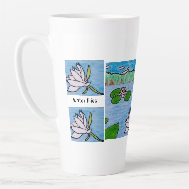 Caneca De Café Latte Lírios de água (Esquerda)