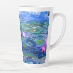 Caneca De Café Latte Lírios de Água Rosa Monet 