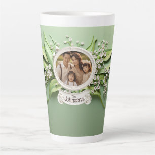 Caneca De Café Latte Lírios do vale Foto da Família Personalizada