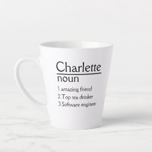 Caneca De Café Latte Lista branca de Definição de Nome Personalizado