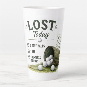 Caneca De Café Latte Lista de Verificação Divertida do Golfe no Dia a D