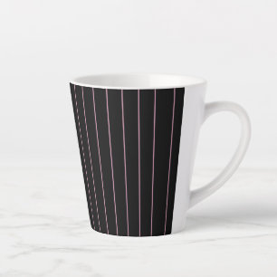 Caneca De Café Latte listradas a preto e a rosa