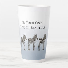 Caneca De Café Latte Listras Azuis e Pretas Seja Seu Próprio Tipo de Be