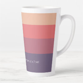 Caneca De Café Latte Listras Coloridas De Queda-Lama Motivacional