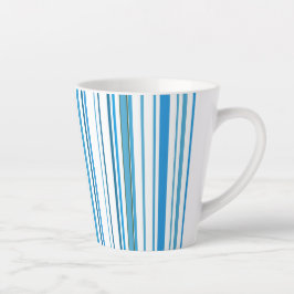 Caneca De Café Latte Listras de Cor da Praia Azul