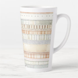 Caneca De Café Latte Listras de Tom Neutro
