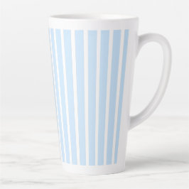 Caneca De Café Latte Listras Finas Azul Claro
