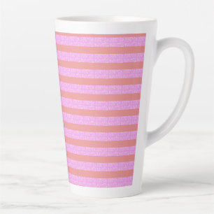 Caneca De Café Latte Listras Geométricas Cor-de-rosa Lata Latte