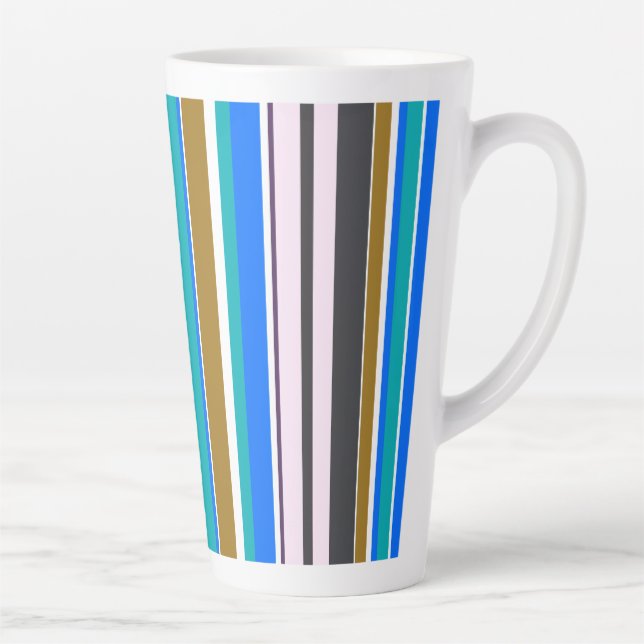 Caneca De Café Latte Listras Modernas e Tendências (Direita)
