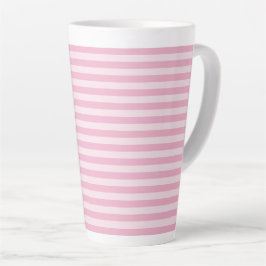 Caneca De Café Latte Listras Rosa Padrão Sem Costura