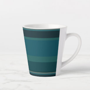 Caneca De Café Latte Listras Turquesa