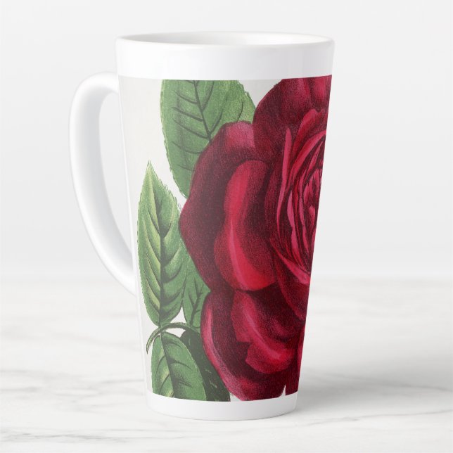 Caneca De Café Latte Litografia de Rosa Antiga, François-Frédéric Grobo (Ângulo esquerdo)
