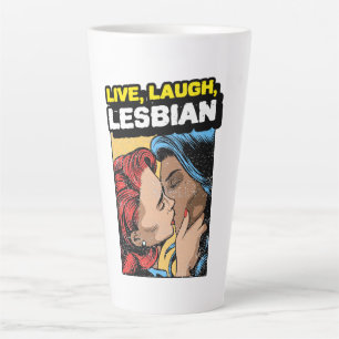 Caneca De Café Latte Live Laugh Lesbian