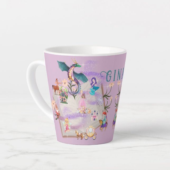 Caneca De Café Latte Livro de Histórias Personalizadas (Ângulo esquerdo)