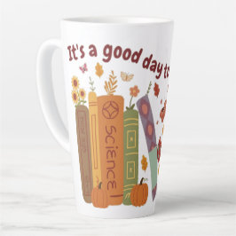 Caneca De Café Latte Livro de livros Amantes, Abóbora e Queda Deixa Gra