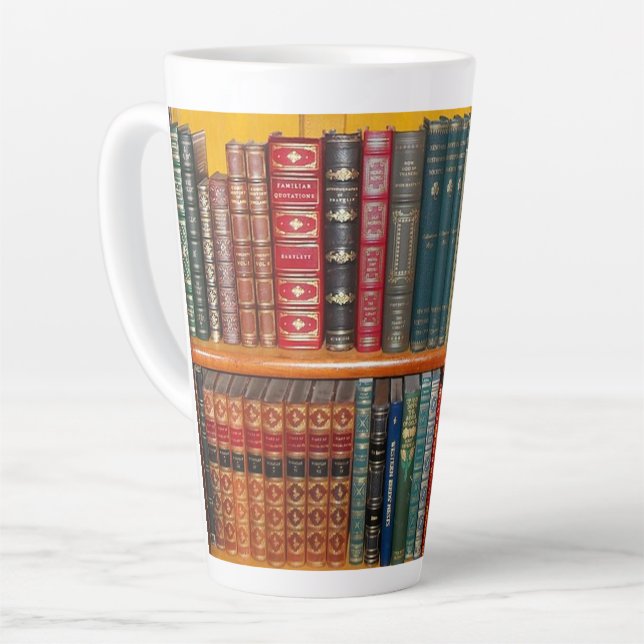 Caneca De Café Latte Livros Antiguos - Mug Latte (Ângulo esquerdo)