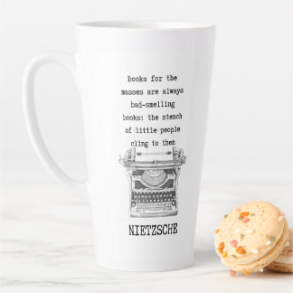 Caneca De Café Latte LIVROS das massas STINK citação de Nietzsche