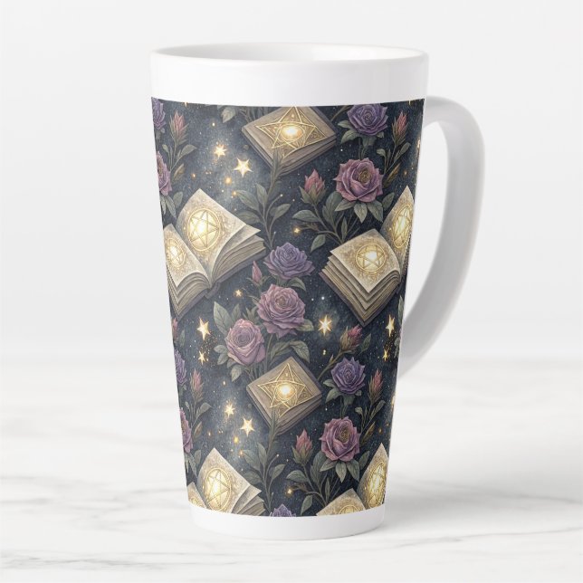 Caneca De Café Latte Livros Mágicos (Ângulo direito)