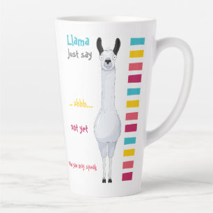 Caneca De Café Latte Llama Apenas Diga... Shhh.. Engraçado Latte Mug