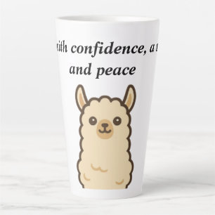 Caneca De Café Latte Llama Vibes Mug Confiança, Sorriso e Paz