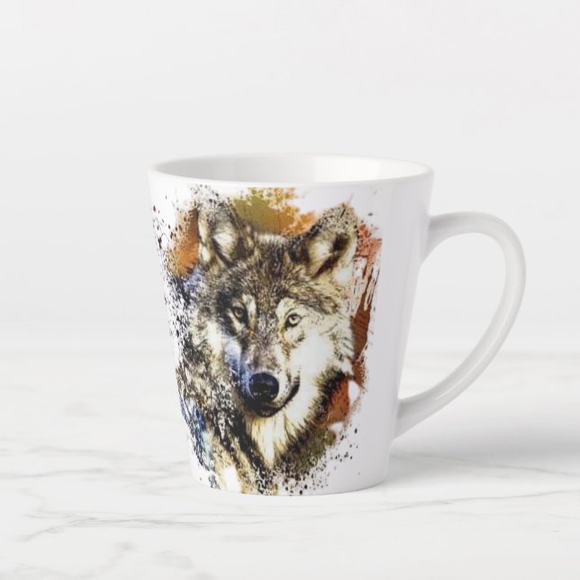 Caneca De Café Latte Lobo (Direita)