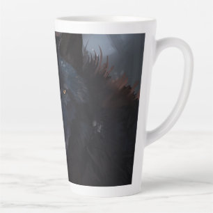 Caneca De Café Latte Lobo negro