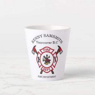 Caneca De Café Latte Logótipo do Departamento de Bombeiros, Crachá Bran