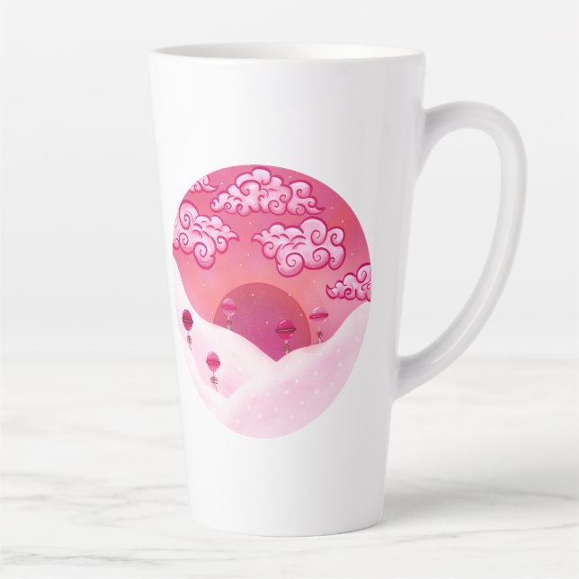 Caneca De Café Latte Lolipps e nuvens bonito (Direita)