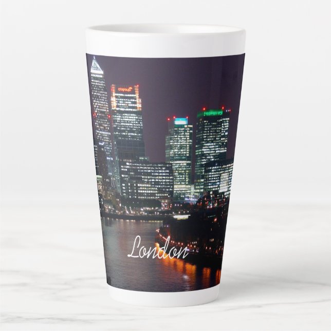 Caneca De Café Latte London City Skyline UK Viagem (Frente)