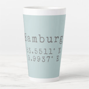 Caneca De Café Latte Longitude de Hamburgo Latitude