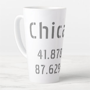 Caneca De Café Latte Longitude do Chicago Latitude
