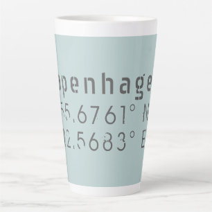 Caneca De Café Latte Longitude do Latitude Copenhaga