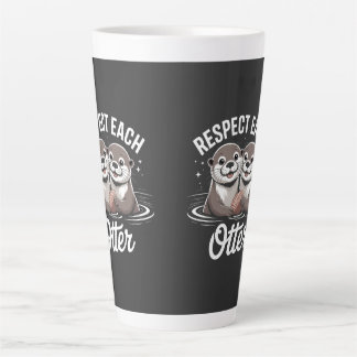 Caneca De Café Latte Lontra Respeita Outra Humor