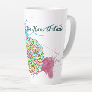 Caneca De Café Latte Lotus Mandala