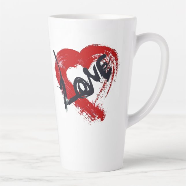 Caneca De Café Latte Love Hearts Latte Mug (Direita)