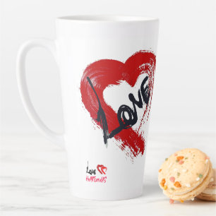 Caneca De Café Latte Love Hearts Latte Mug