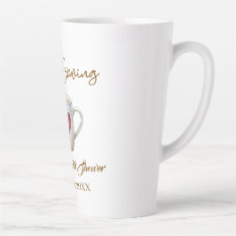 Caneca De Café Latte Love is Brewing white coffee mug heart bridal show