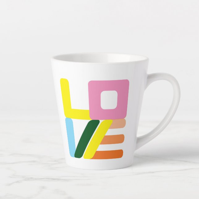 Caneca De Café Latte LOVE LOVE Latte Mug multicolorido (Direita)