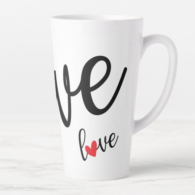 Caneca De Café Latte Love Love Love Hearts (Direita)
