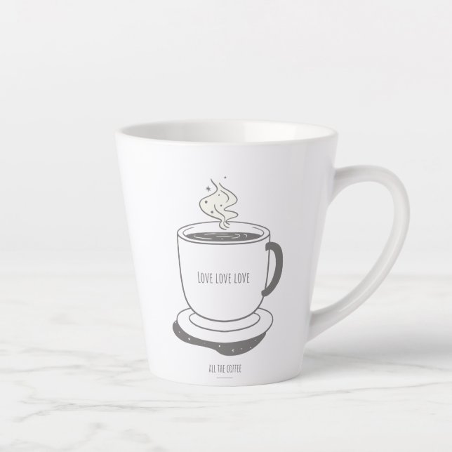 Caneca De Café Latte Love Love Love Love all Coffee (Direita)