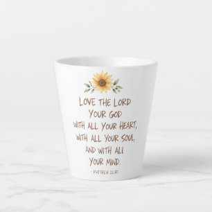 Caneca De Café Latte Love The Lord Your God Matthew 22 37 Sunflower Lat