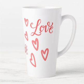 Caneca De Café Latte Love You Heart-Themed Valentine's