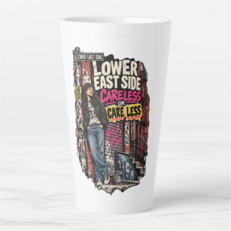 Caneca De Café Latte Lower East Side Despreocupado Ou Se Importa Menos