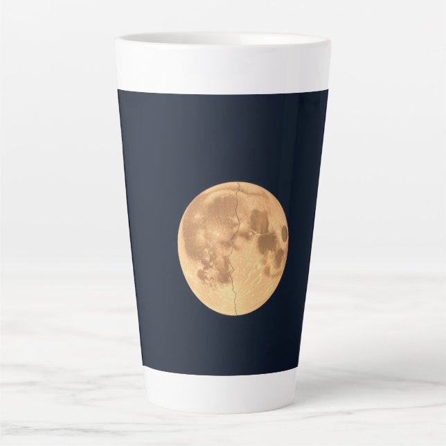 Caneca De Café Latte Lua Rachada (Frente)