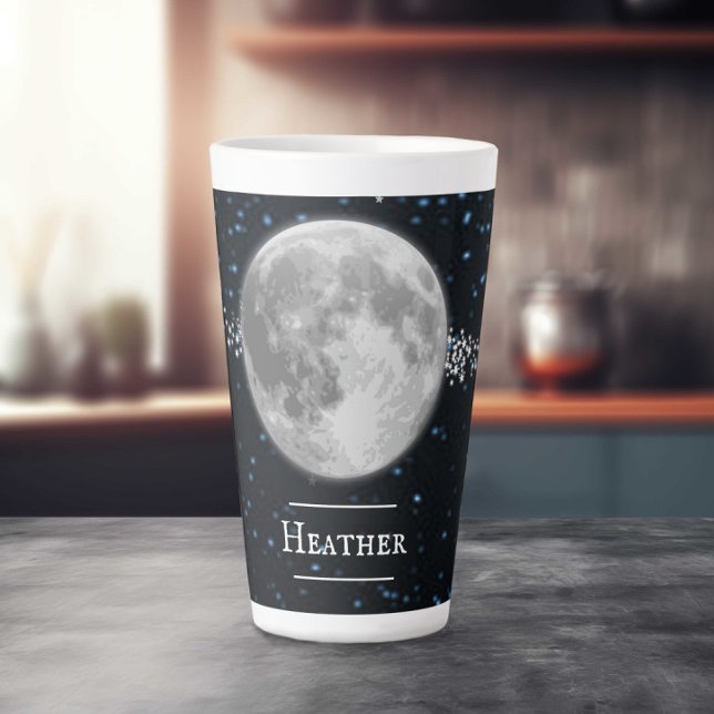 Caneca De Café Latte Lunar Personalizado Latte Mug (Lunar Personalized Latte Mug)