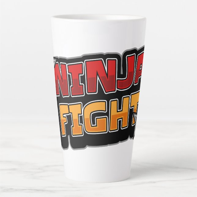 CANECA DE CAFÉ LATTE LUTA DE NINJA (Frente)