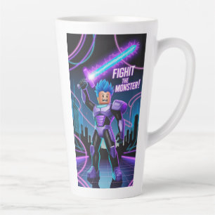 Caneca De Café Latte Lute contra o monstro 