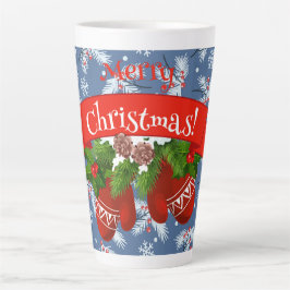Caneca De Café Latte Luvas de Natal