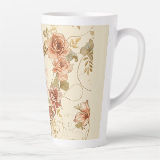 Caneca De Café Latte Luxury, Valentine's Day , Roses, Love Heart