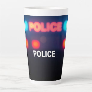 Caneca De Café Latte Luzes da Polícia – Projeto Noturno de Emergência P